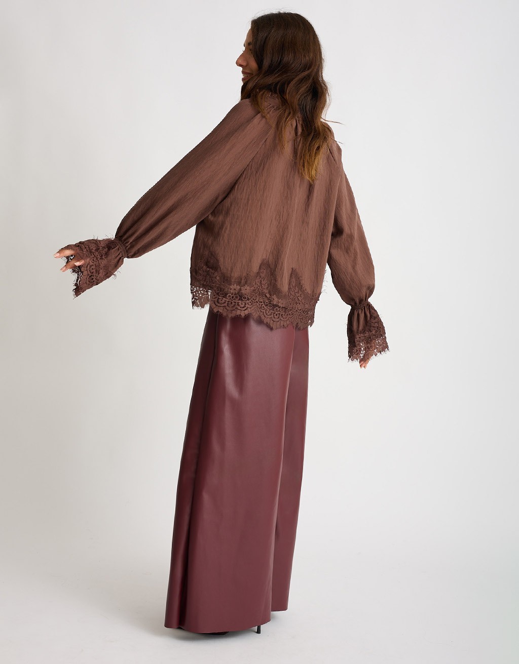 Camicetta Tencel Lino Inserti Pizzo