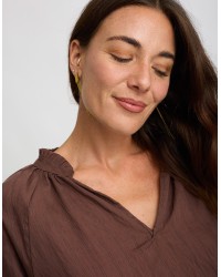 Camicetta Tencel Lino Inserti Pizzo
