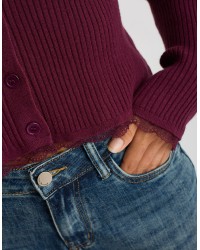 Cardigan Costine inserti Pizzo