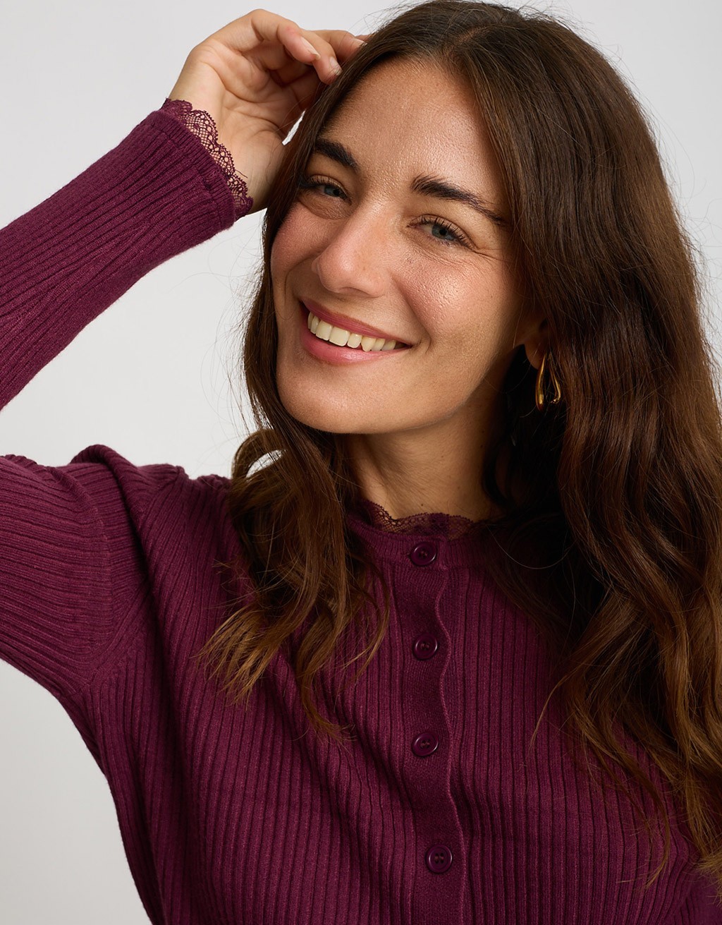 Cardigan Costine inserti Pizzo