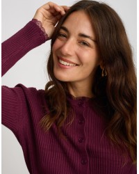 Cardigan Costine inserti Pizzo