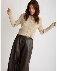 Cardigan Costine inserti Pizzo