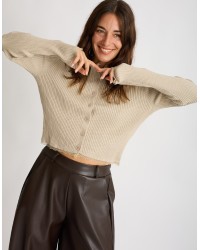 Cardigan Costine inserti Pizzo