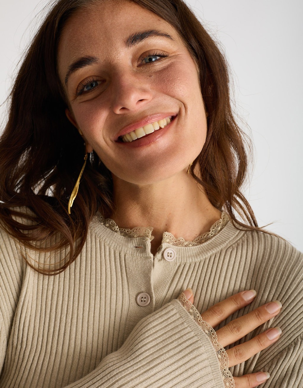 Cardigan Costine inserti Pizzo