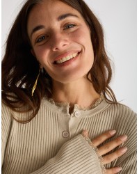 Cardigan Costine inserti Pizzo