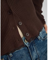 Cardigan Costine inserti Pizzo