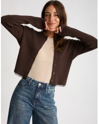 Cardigan Costine inserti Pizzo