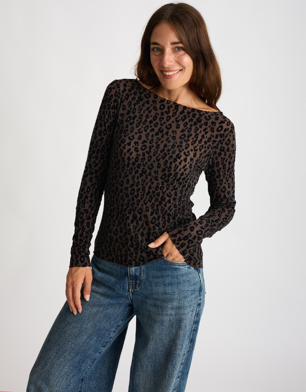 Maglietta Ultralight Cashmere Floccato Maculato