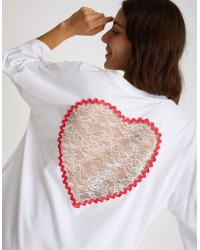 T-shirt over Inserto Cuore Pizzo