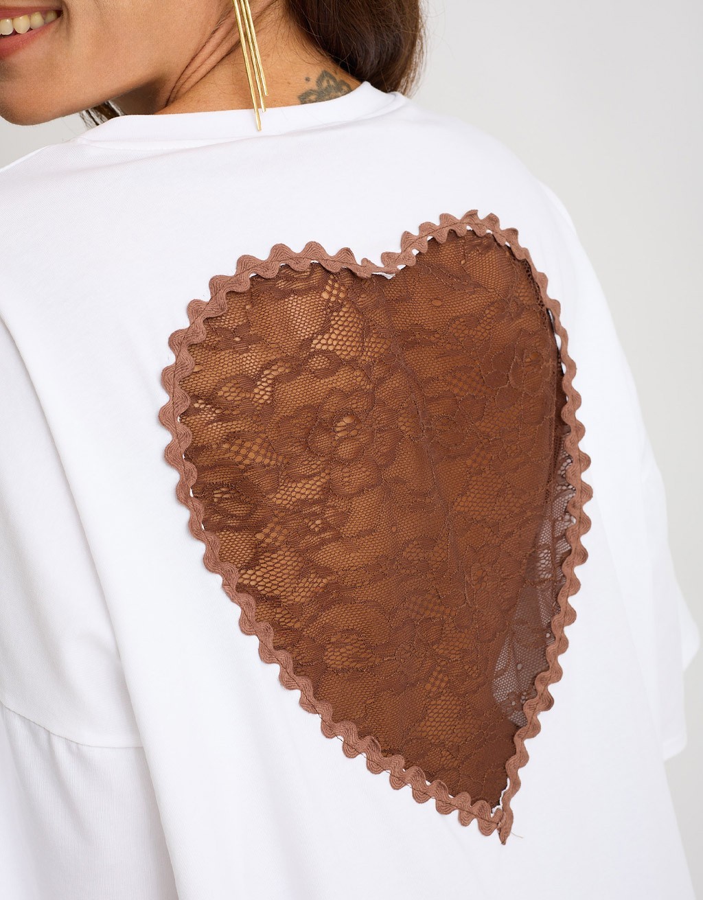 T-shirt over Inserto Cuore Pizzo
