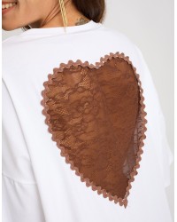 T-shirt over Inserto Cuore Pizzo