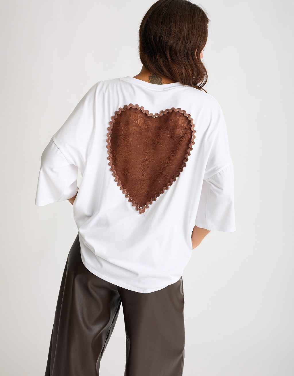 T-shirt over Inserto Cuore Pizzo