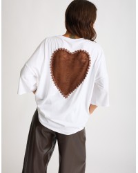T-shirt over Inserto Cuore Pizzo