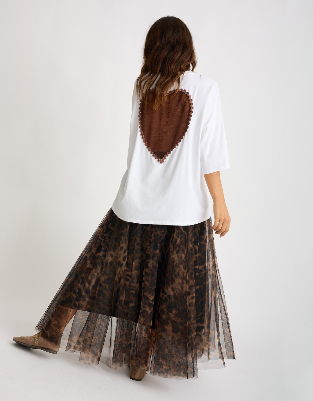 T-shirt over Inserto Cuore Pizzo