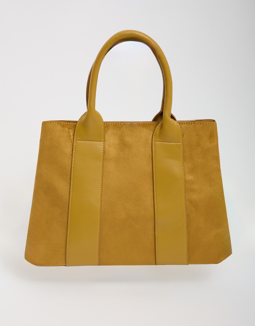 Borsa Contrasti Tessuto Effetto Scamosciata
