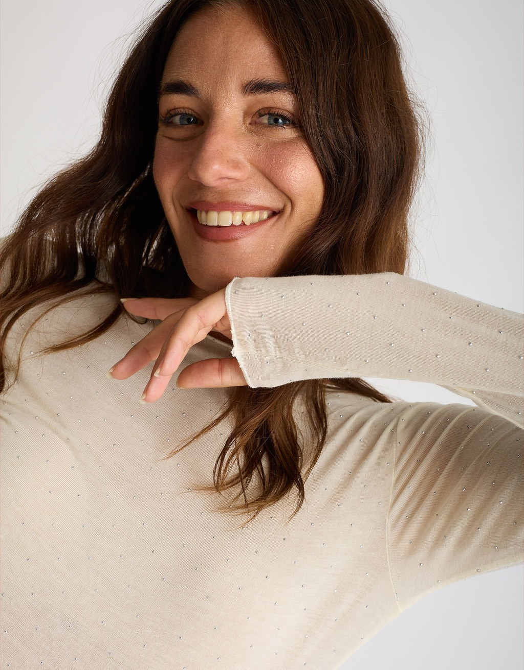 Maglietta Ultralight Cashmere Strass