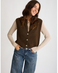 Gilet Melange Con Lana