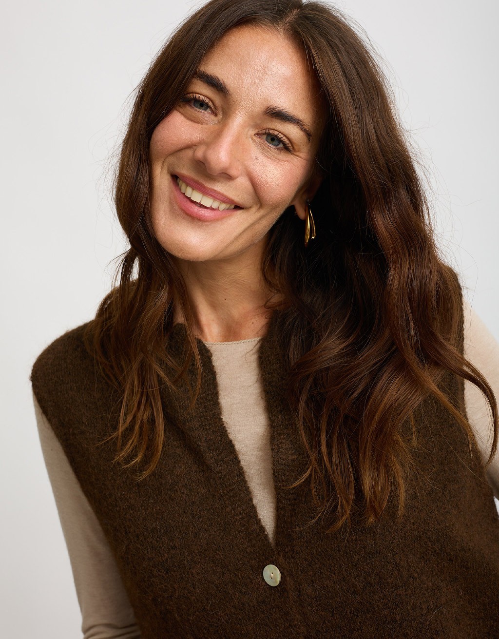 Gilet Melange Con Lana