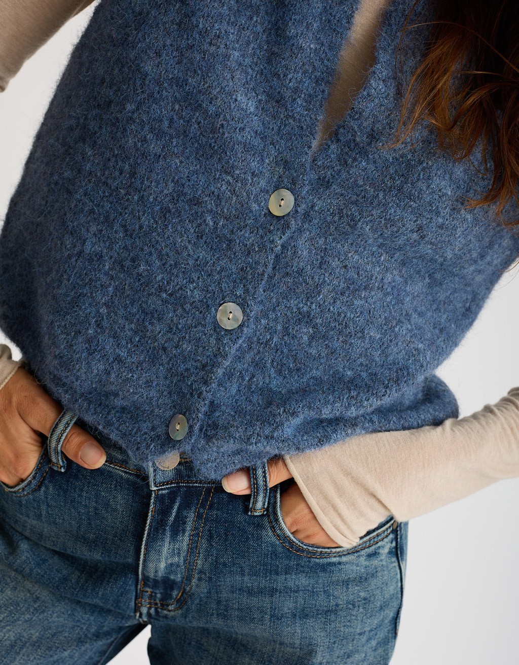 Gilet Melange Con Lana