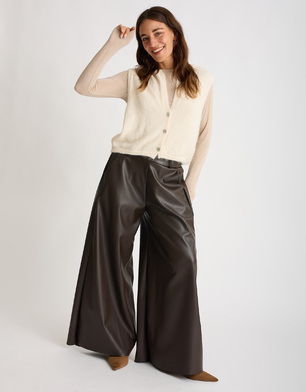 Gilet Melange Con Lana