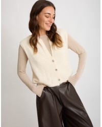 Gilet Melange Con Lana