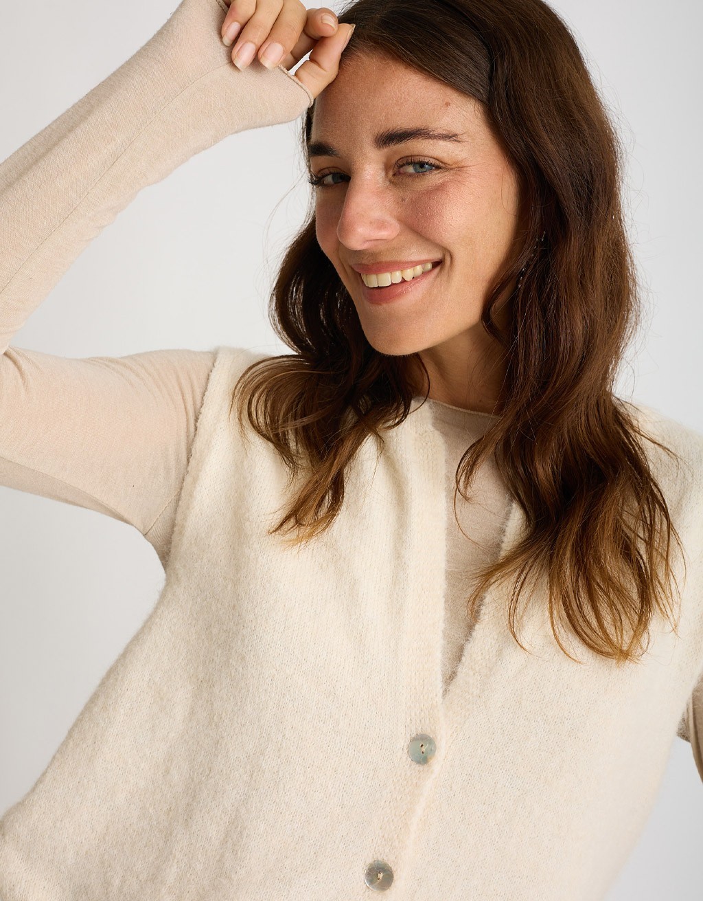 Gilet Melange Con Lana