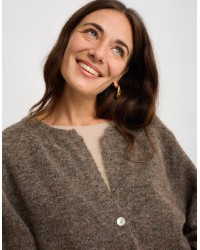 Cardigan Crop Melange Con Lana