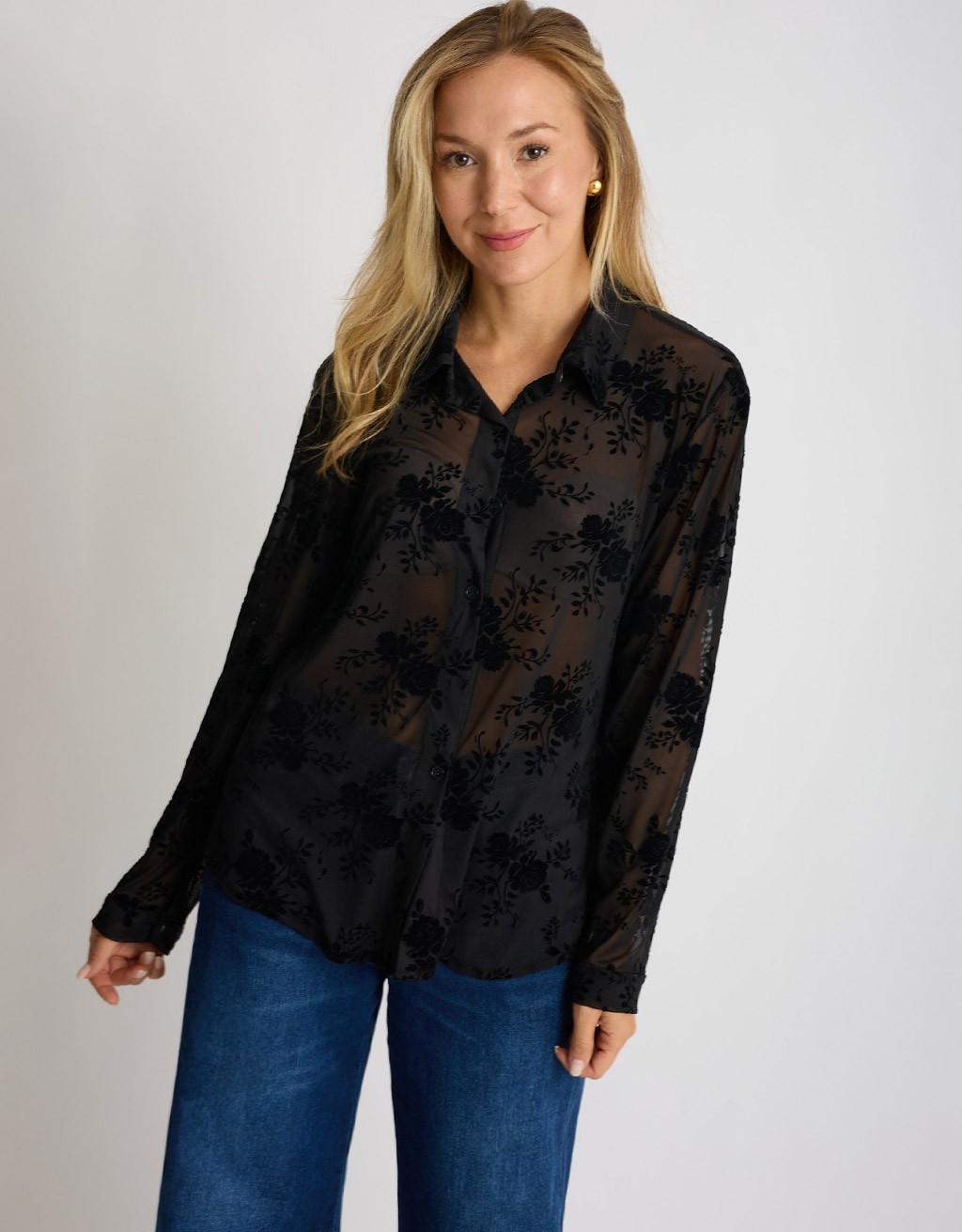 Camicia Tulle Floccata