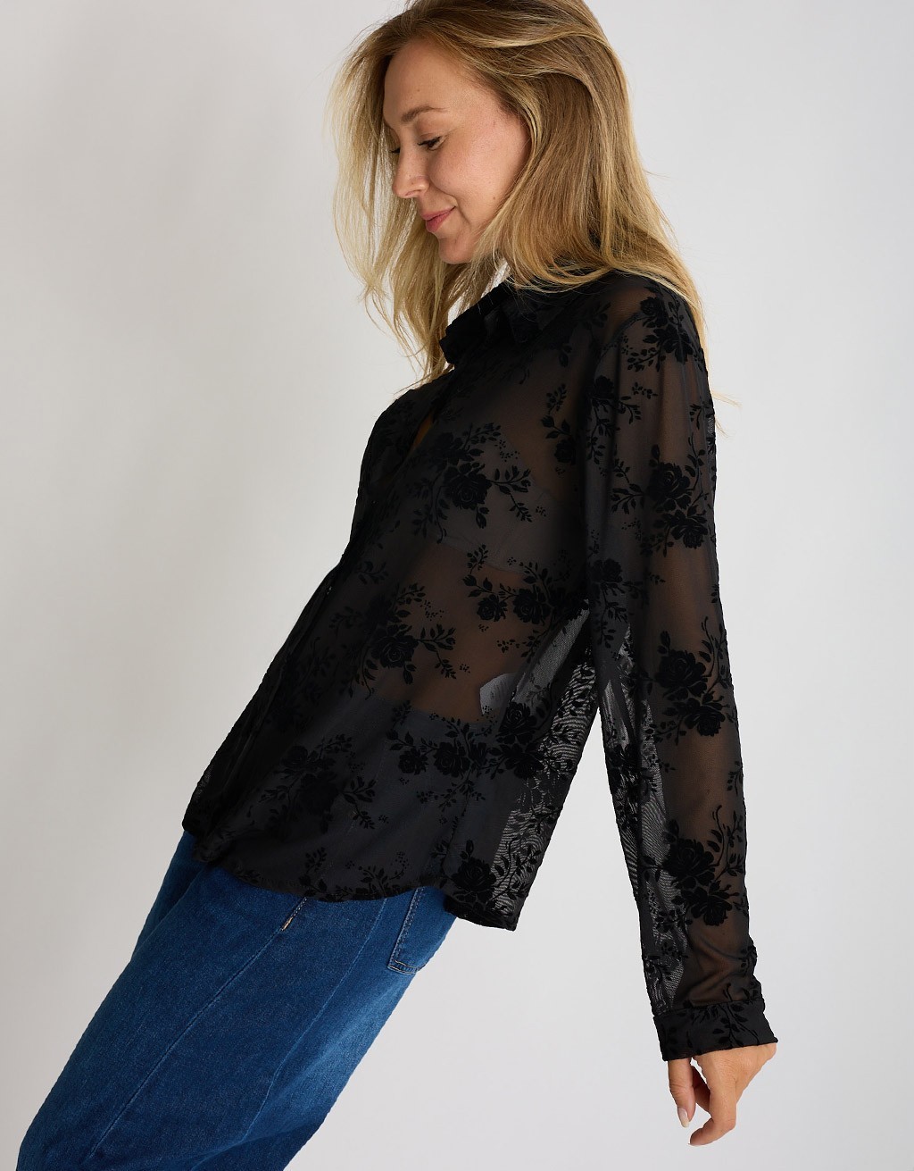 Camicia Tulle Floccata