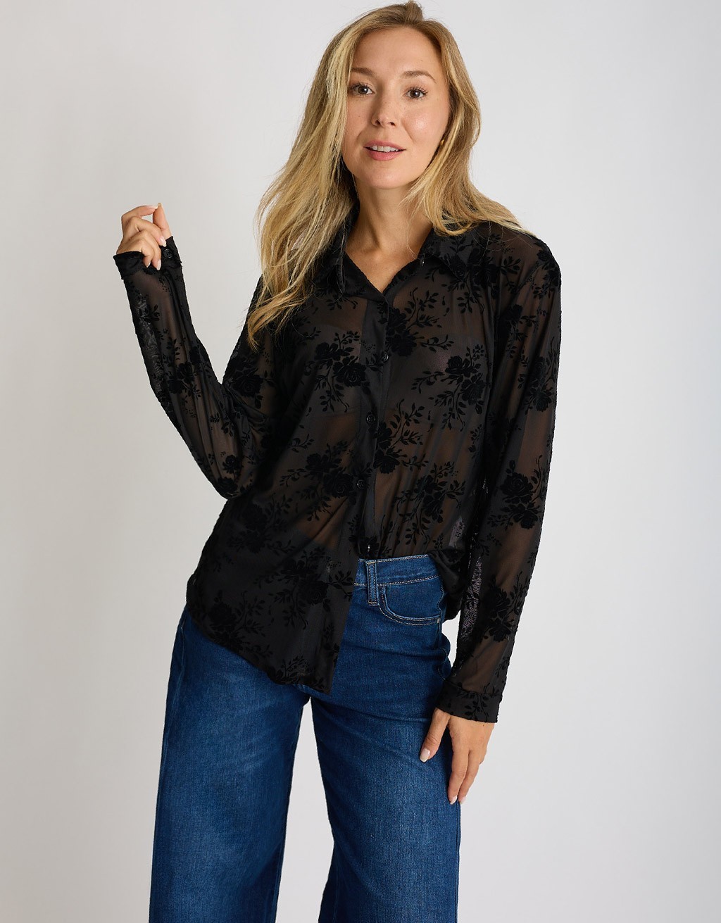 Camicia Tulle Floccata