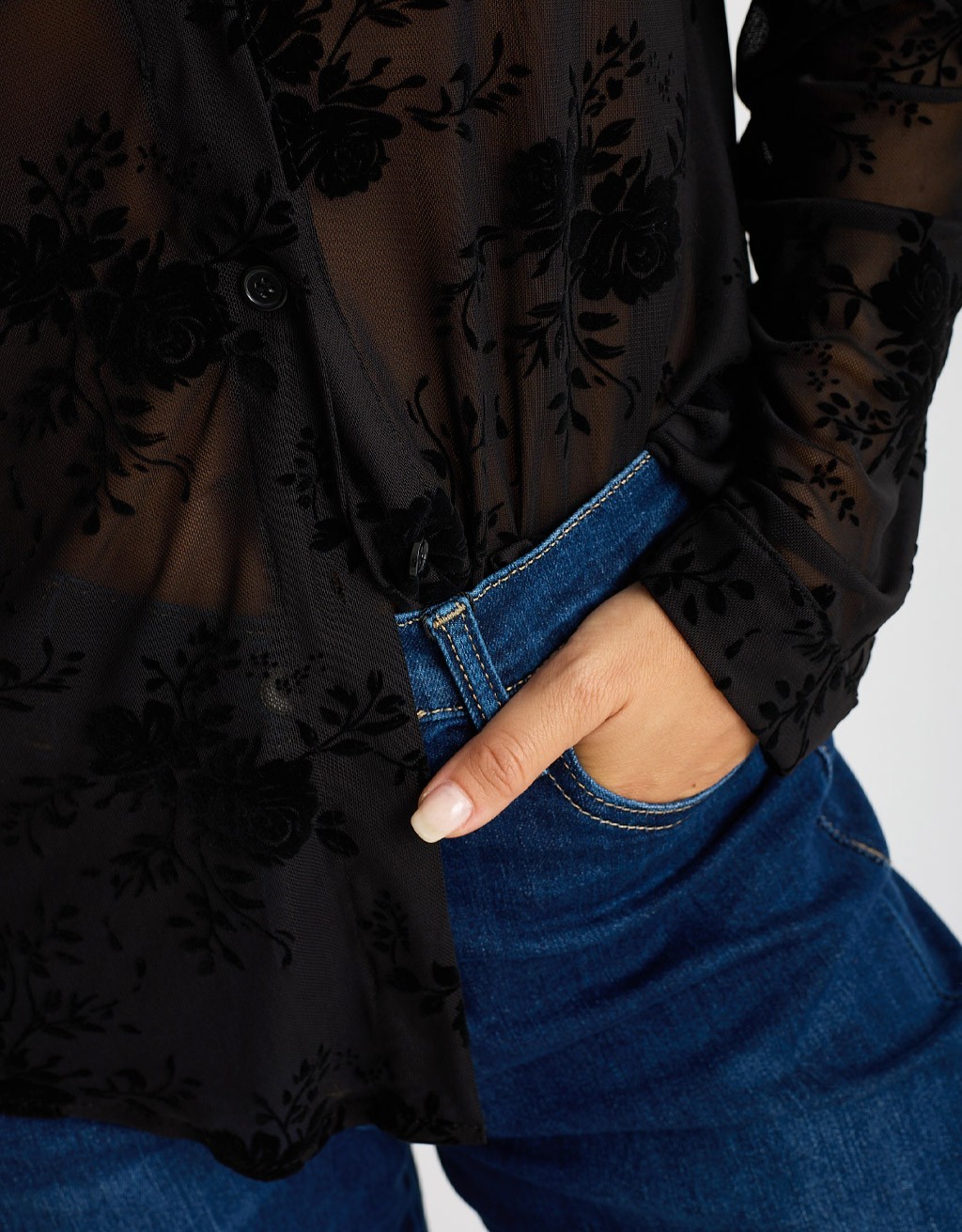 Camicia Tulle Floccata