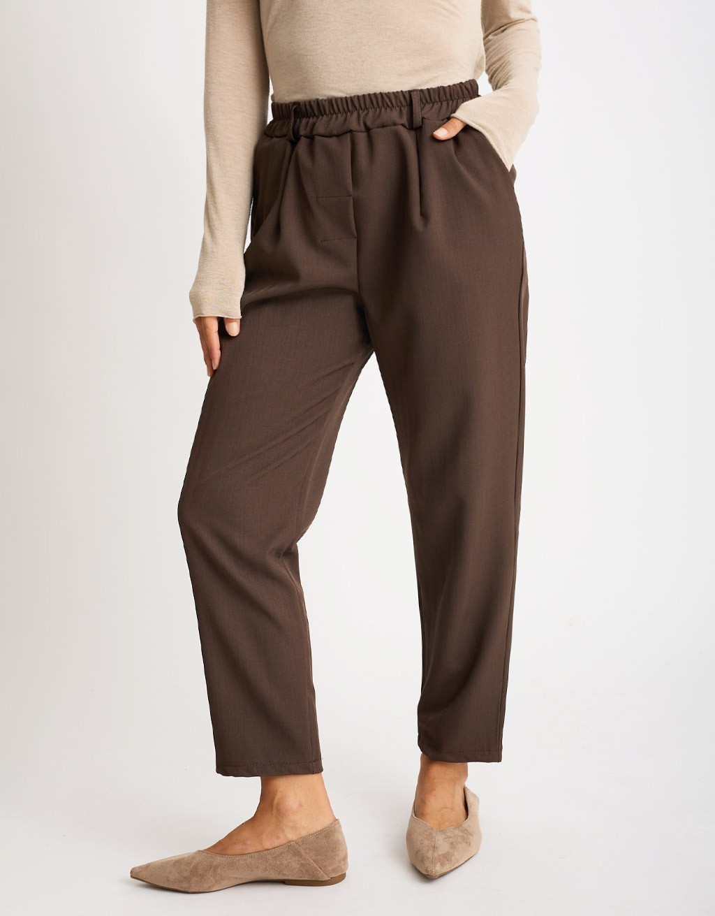 Pantalone Fluido Effetto Spinato