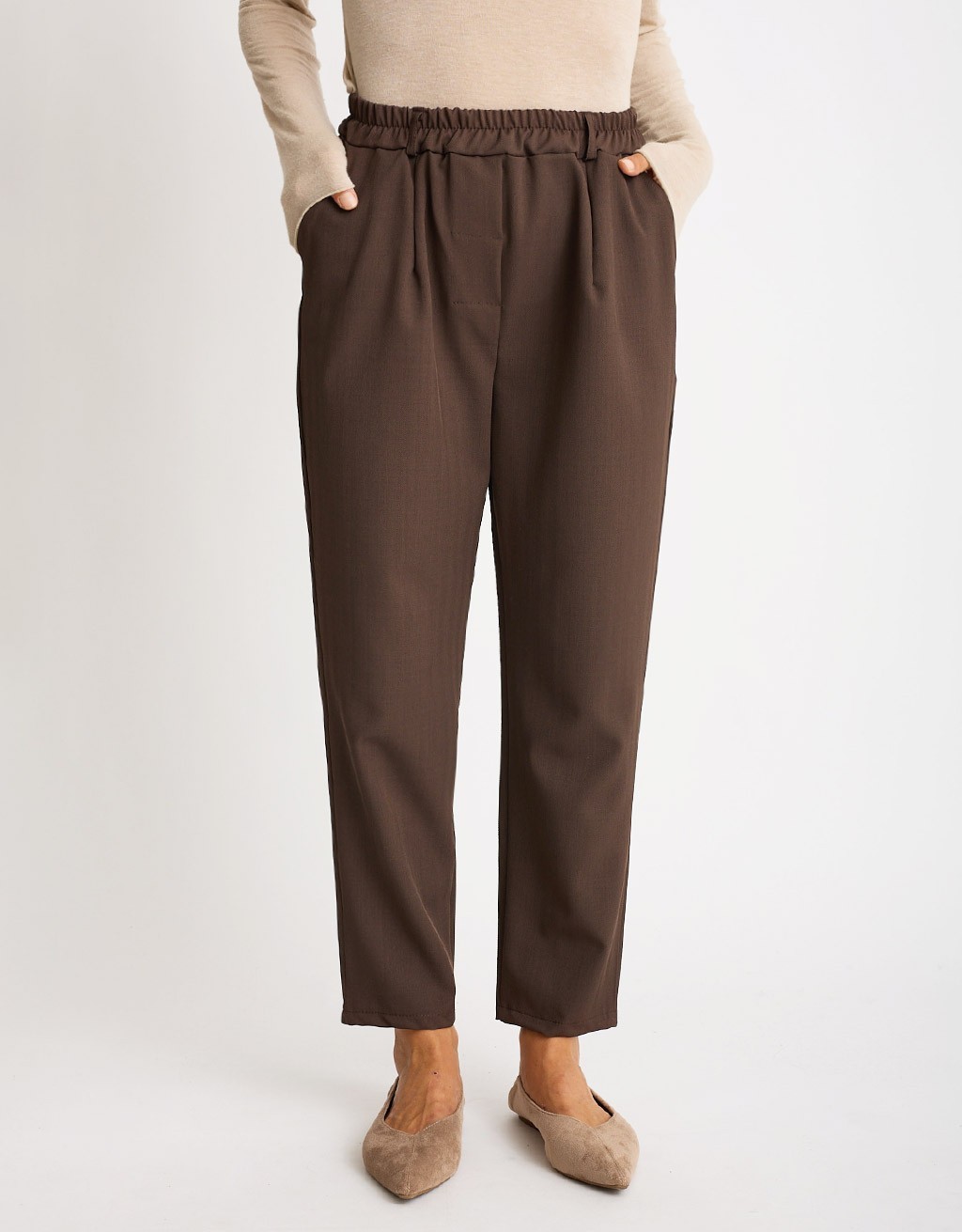 Pantalone Fluido Effetto Spinato