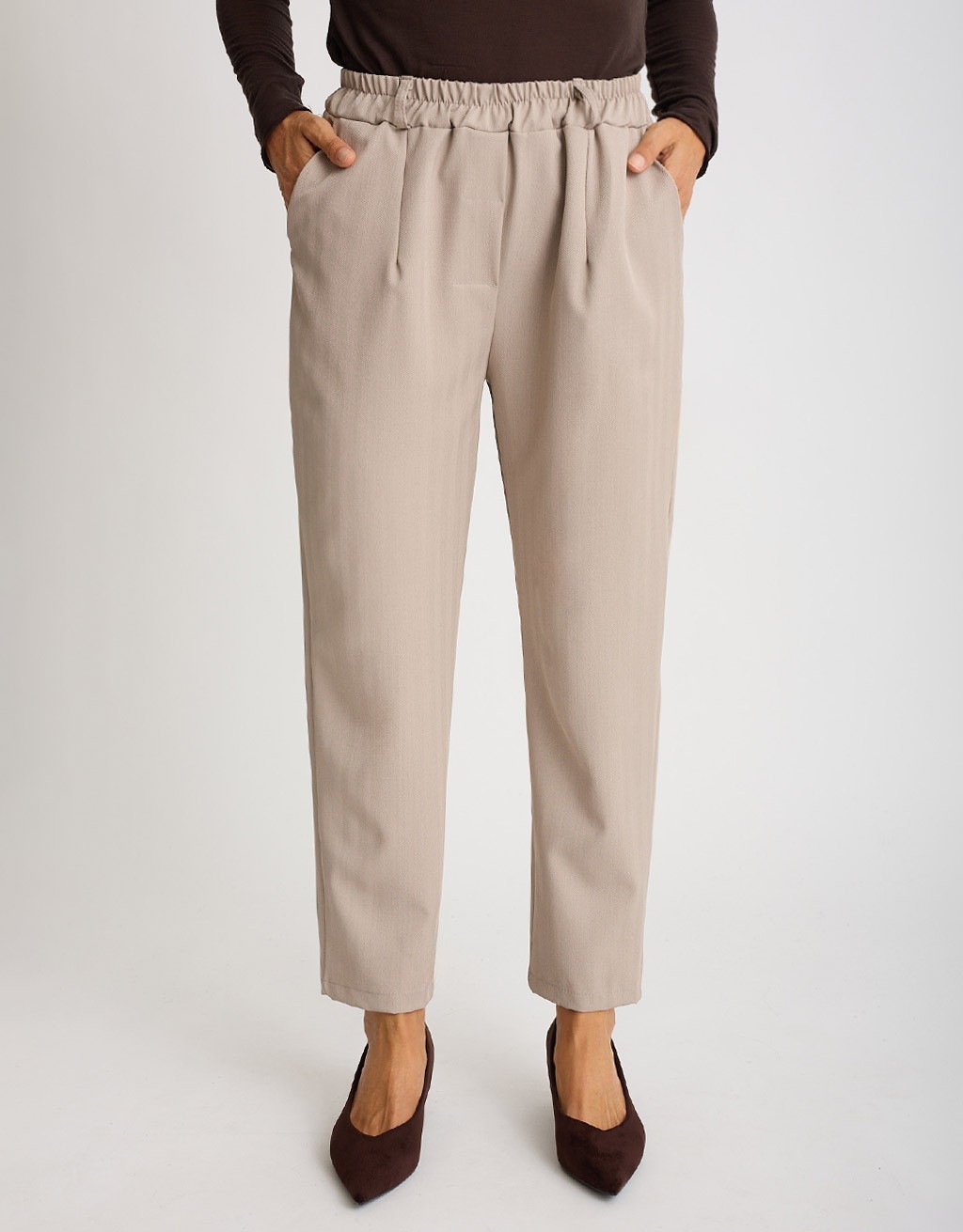 Pantalone Fluido Effetto Spinato