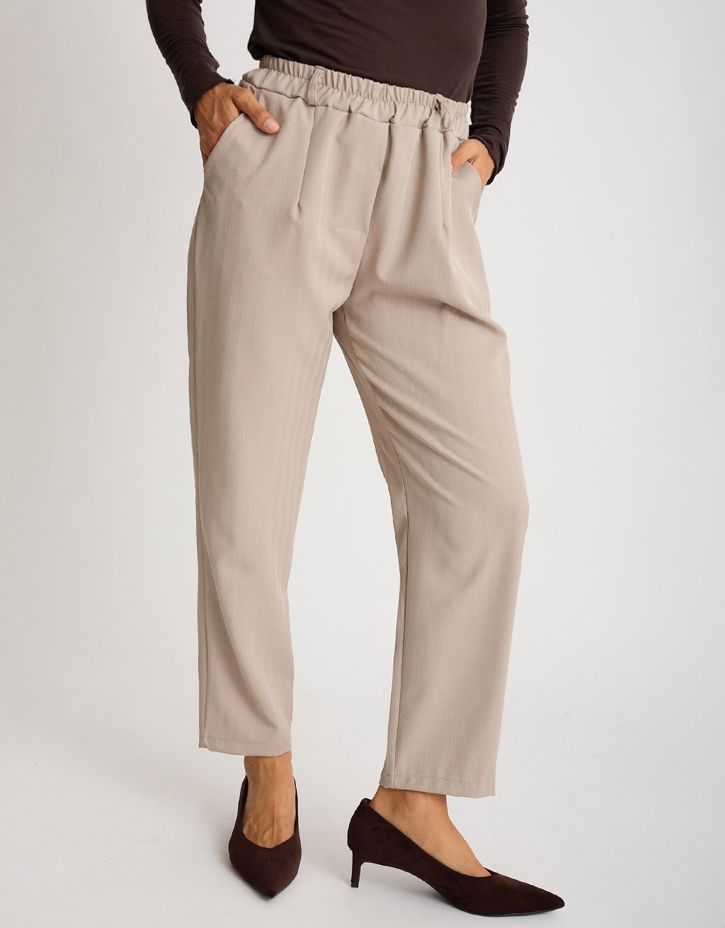 Pantalone Fluido Effetto Spinato