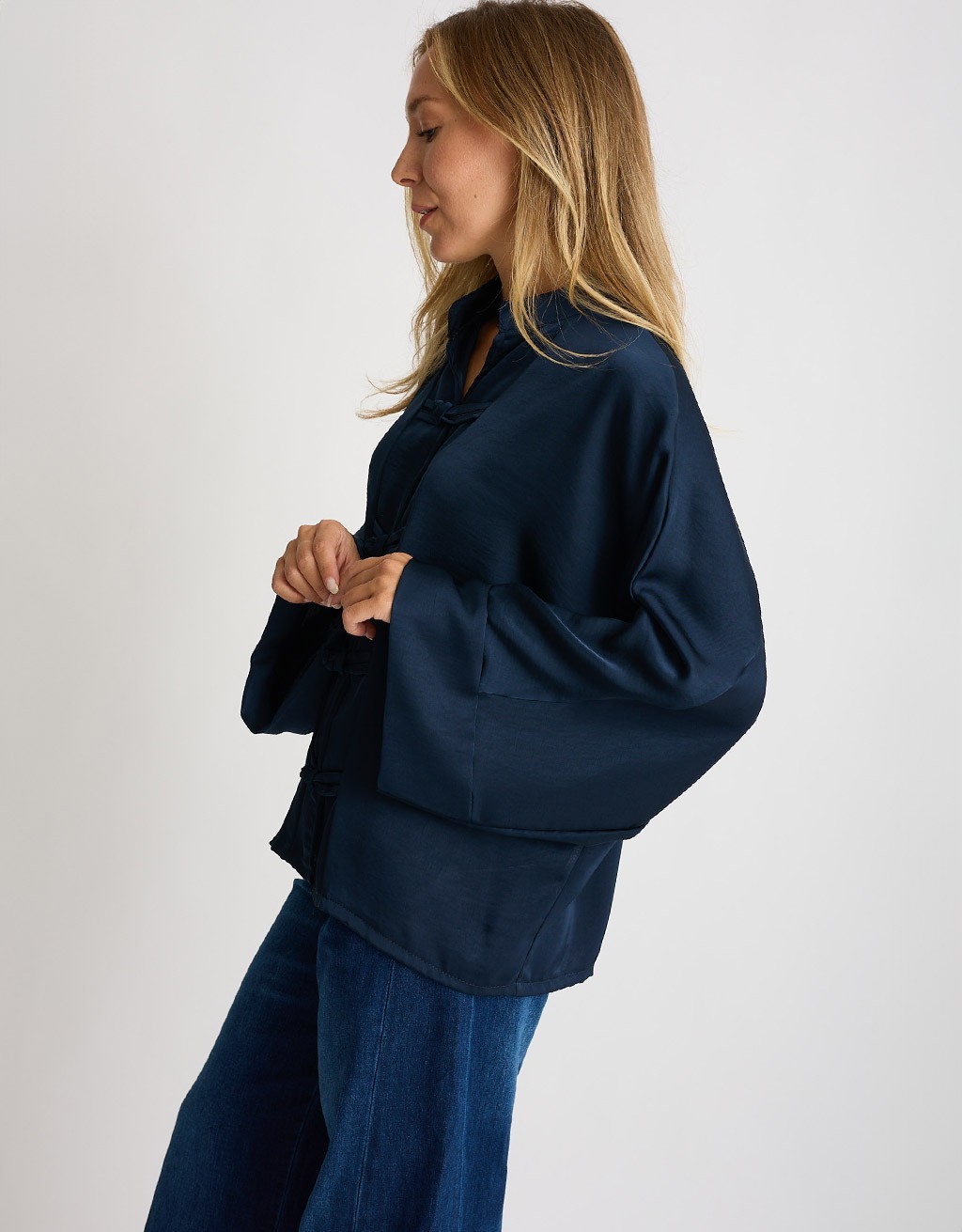 Camicia Raso Pesante Over Alamari