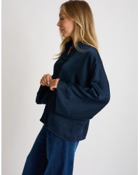 Camicia Raso Pesante Over Alamari