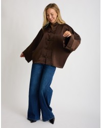 Camicia Raso Pesante Over Alamari