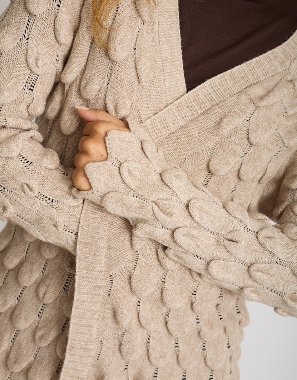 Cardigan Midi Punto Pavone
