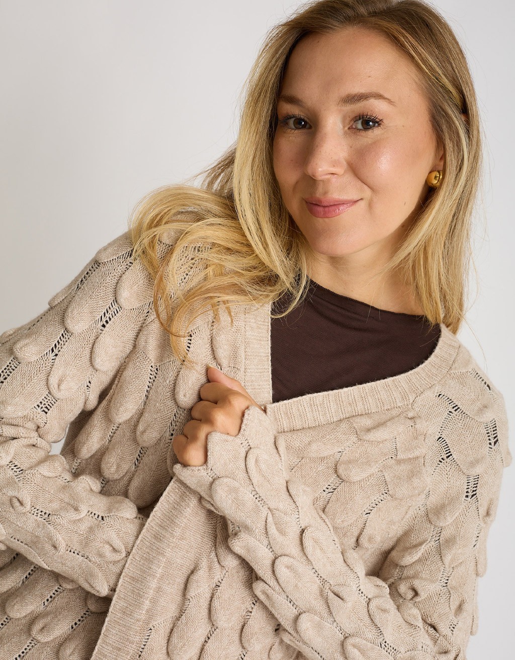 Cardigan Midi Punto Pavone