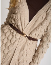 Cardigan Midi Punto Pavone