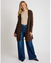 Cardigan Midi Punto Pavone