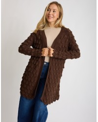 Cardigan Midi Punto Pavone