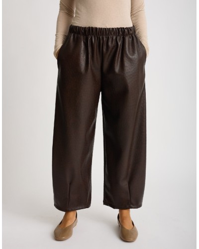 Pantalone Balloon Finta Pelle Lavorata