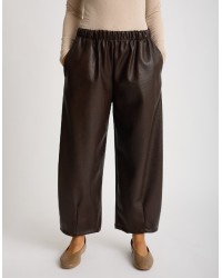 Pantalone Balloon Finta Pelle Lavorata
