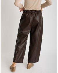 Pantalone Balloon Finta Pelle Lavorata