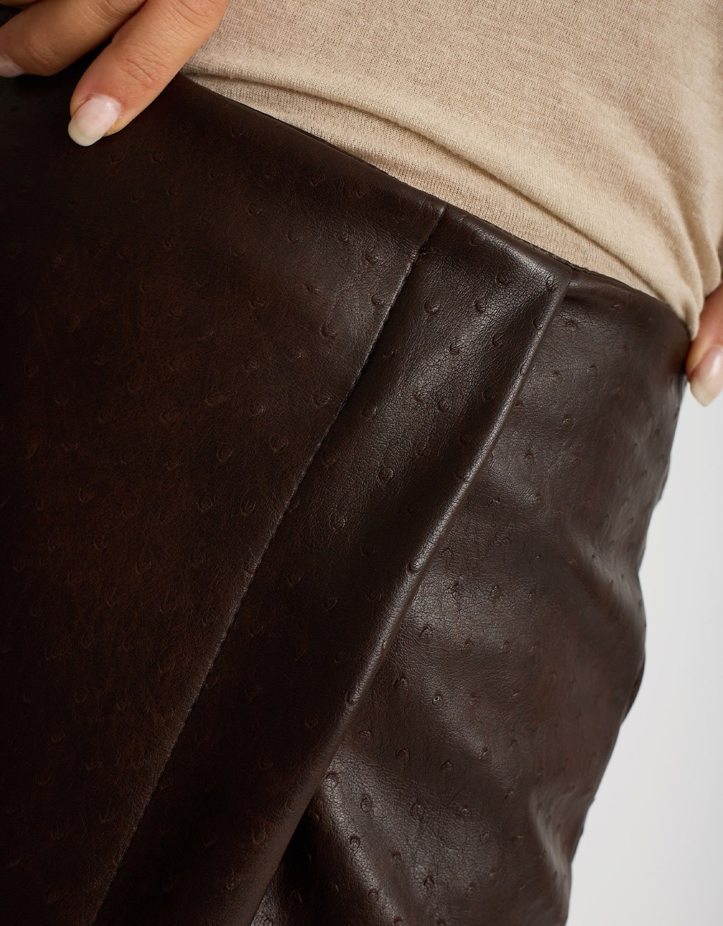 Gonna Pantalone Crop Finta Pelle Lavorata