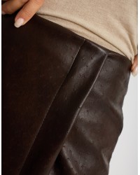 Gonna Pantalone Crop Finta Pelle Lavorata