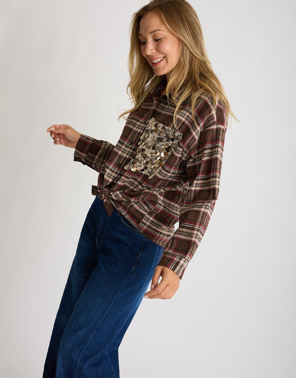Camicia Quadro Paillettes