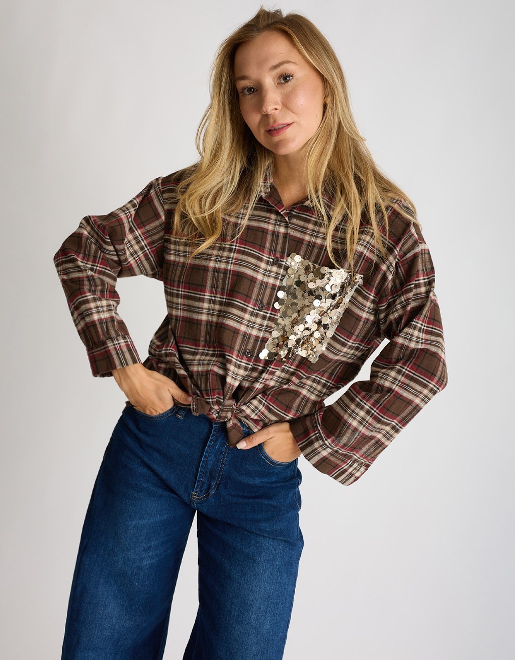 Camicia Quadro Paillettes